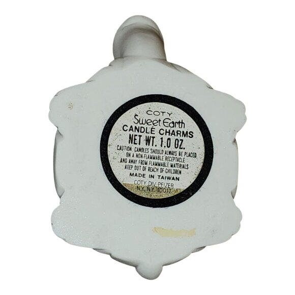 COTY 'Sweet Earth' Scented Candle in Porcelain TURTLE Holder WHITE GREEN Unused - Picture 8 of 8